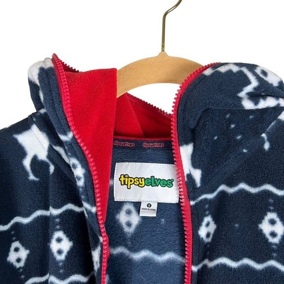 Tipsy Elves Women’s Blue Reindeer Jumpsuit Christmas SZ S - Picture 6 of 6